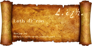 Leth Áron névjegykártya